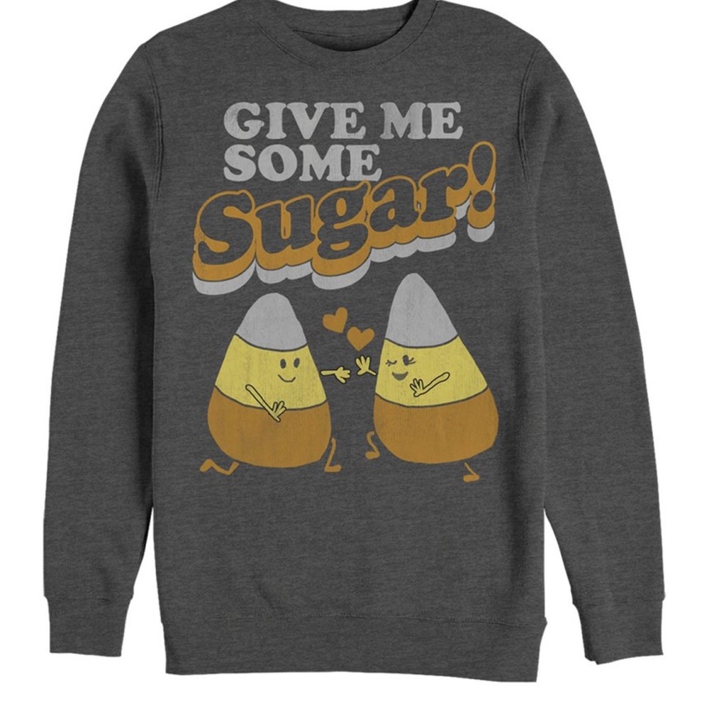 Chin Up Apparel Charcoal Sweater with Candy Corn Graphic